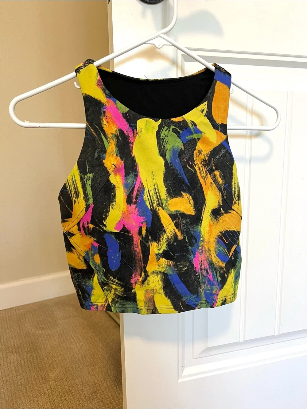 Lululemon Sleeveless Sports Top - Abstract Colorful Brushstroke Print Sz 4